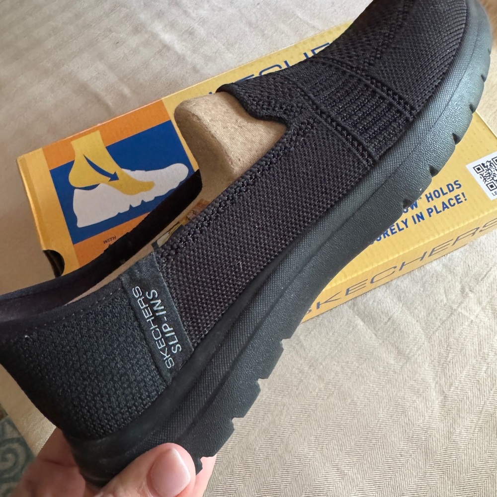 Skechers Black Slip-On Shoes